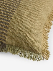 French Connection Matcha Wool Textured Fringe Cushion - Image 3 of 5