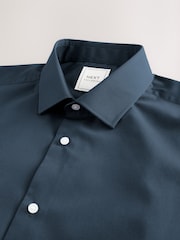 Blue Texture/Print - Зауженный крой - Набор 3 оксфордских рубашек с одним манжетом из легкой в уходе ткани - Изображение 5 из 6