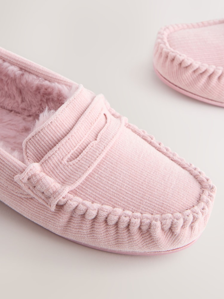 Pink Corduroy Moccasin Slippers - Image 5 of 5