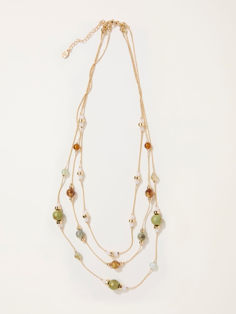 FatFace Bead Layered Necklace - Imagen 1 de 2