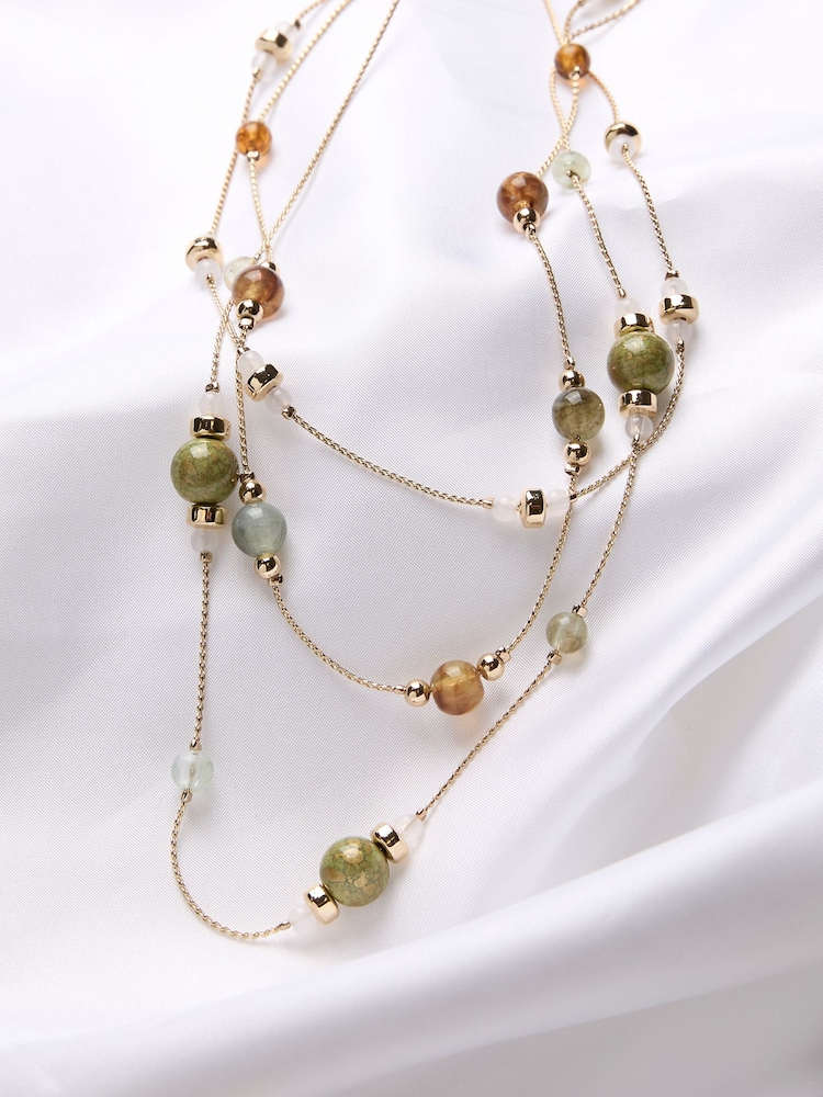 FatFace Bead Layered Necklace - Imagen 2 de 2