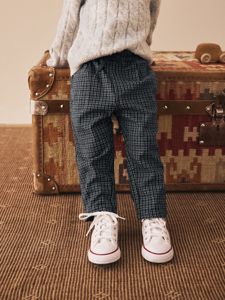 Black/Grey Pull On Smart Trousers (3mths-7yrs) - Image 1 of 8