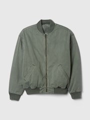 Gap Khaki Green Oversized Bomber Jacket - Image 4 of 5