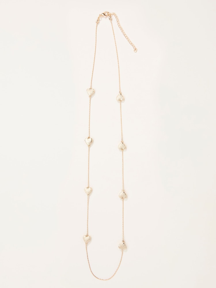 FatFace Gold Tone Heart Chain Necklace - Image 1 of 2