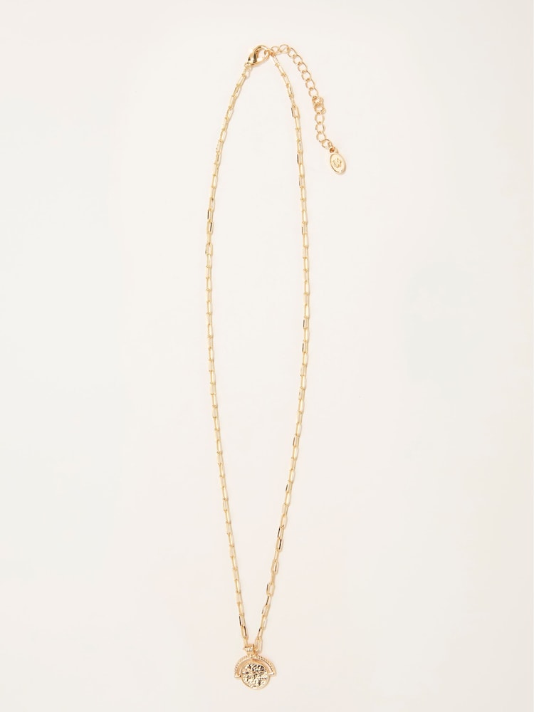 FatFace Gold Tone Disc Necklace - Image 1 of 2