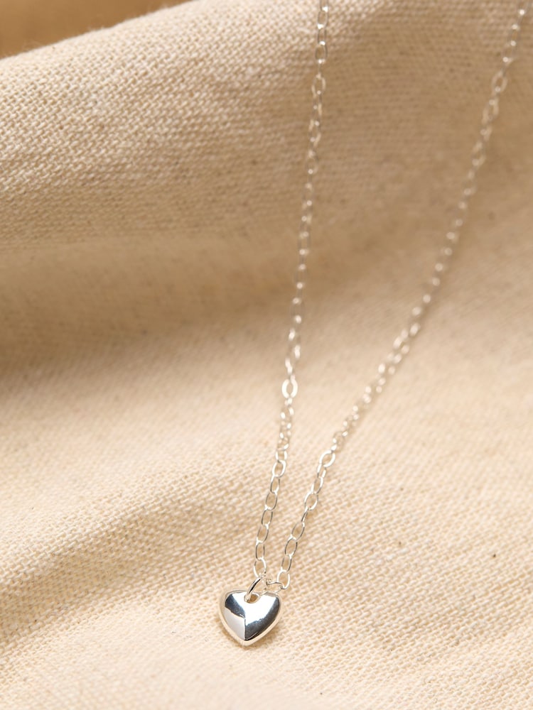 FatFace Silver Tone Heart Chain Necklace - Image 2 of 2