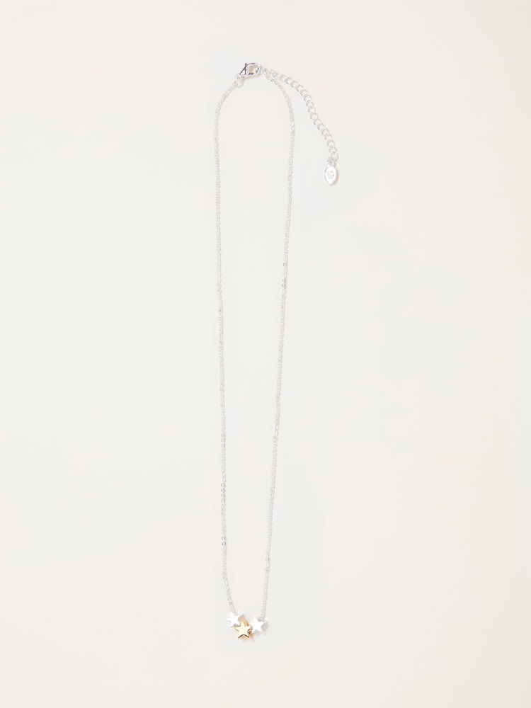 FatFace Silver Tone Trio Star Necklace - Image 1 of 1 FatFace Silver Tone Trio Star Necklace - Image 1 of 1