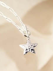 FatFace Silver Tone Star Pendant Necklace - Image 2 of 2