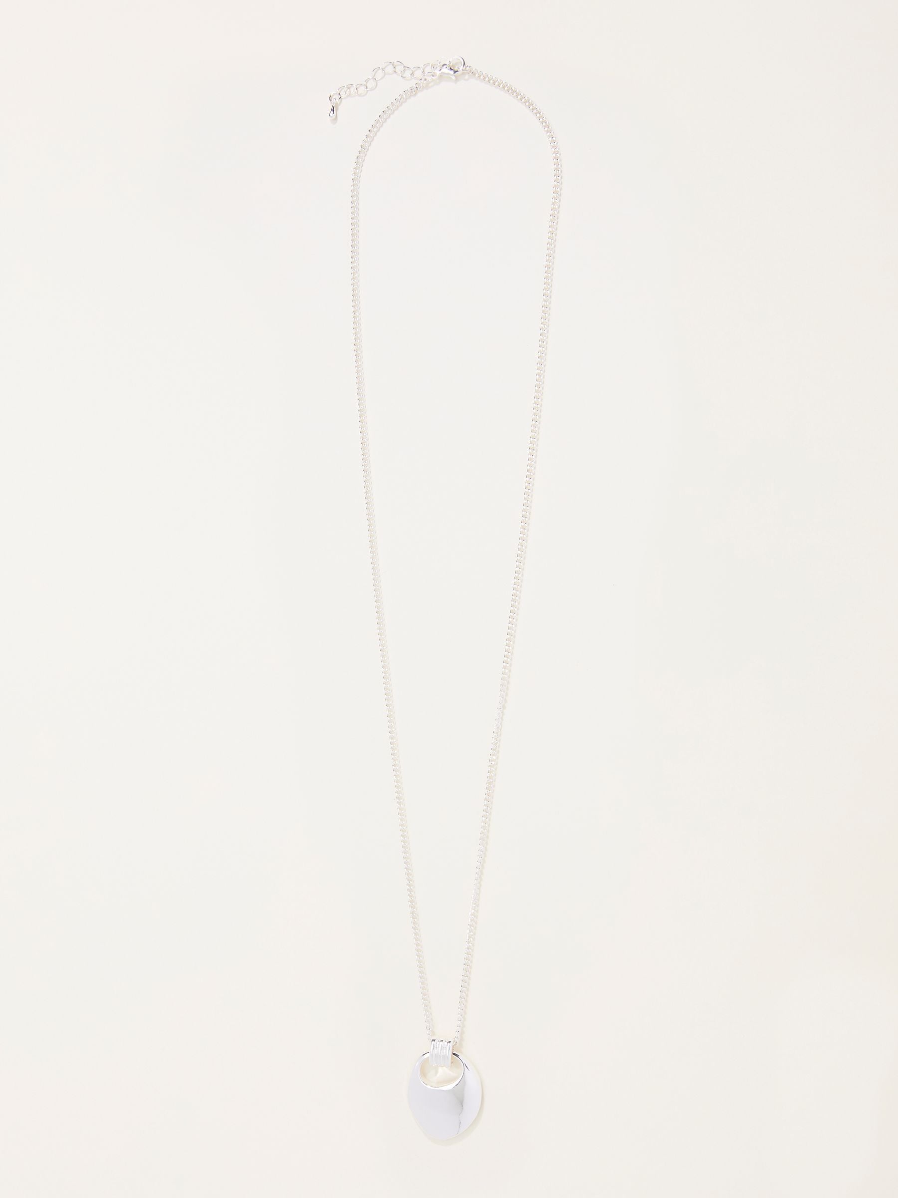 FatFace Silver Tone Pendant Necklace