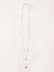 FatFace Silver Tone Star Layered Necklace - Image 1 of 2