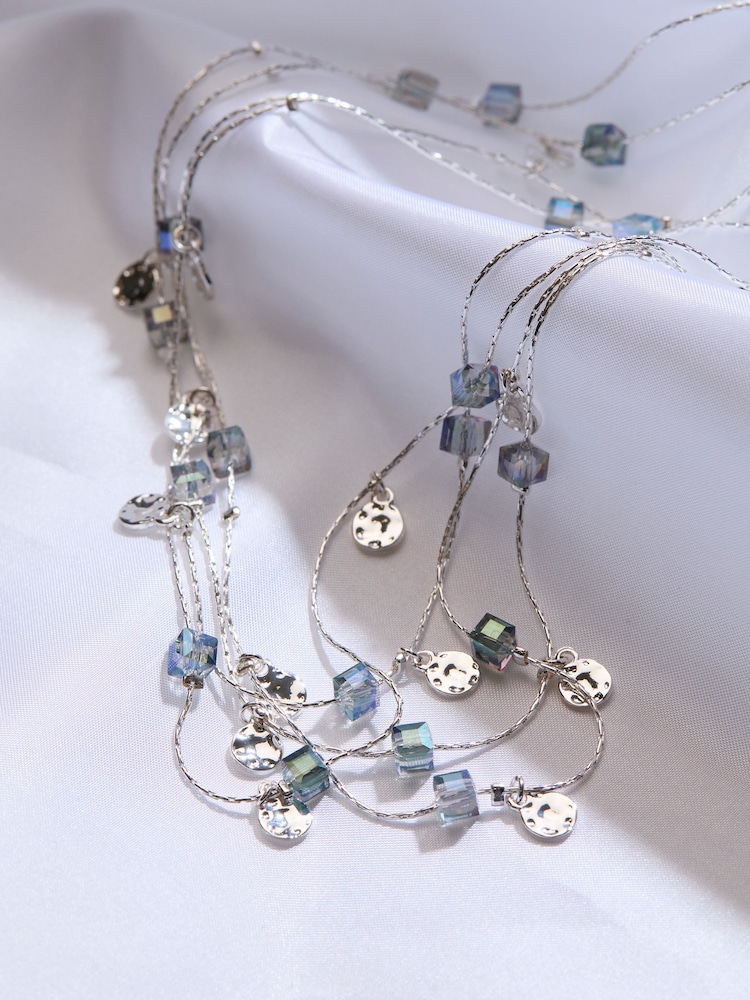 FatFace Silver Tone Layered Necklace - Image 2 of 2