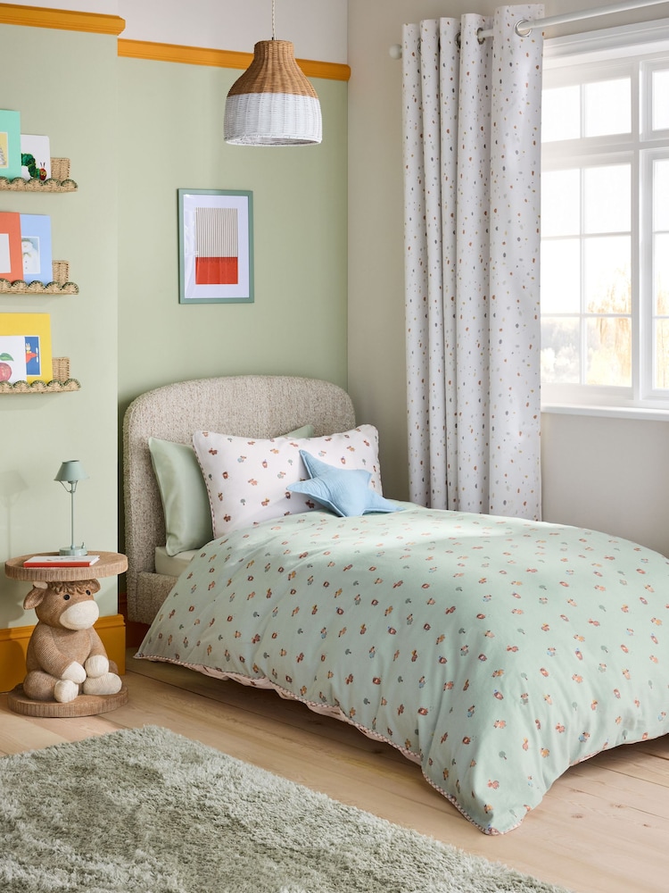 Sage Green Hamish the Cow Supersoft Brushed Cotton Duvet Cover and Pillowcase Set - Image 1 of 6