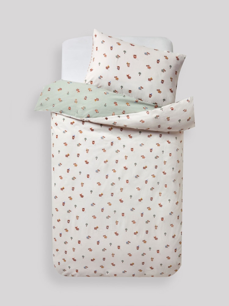 Sage Green Hamish the Cow Supersoft Brushed Cotton Duvet Cover and Pillowcase Set - Image 6 of 6