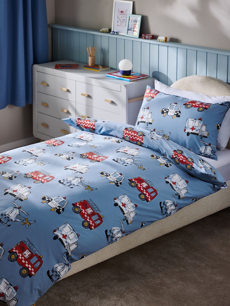 Blue Duvet Cover and Pillowcase Set - Image 1 of 6 Blue Duvet Cover and Pillowcase Set - Image 1 of 6