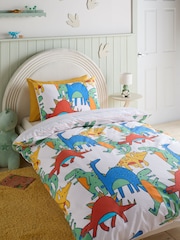 Bright Dino Duvet Cover and Pillowcase Set - Image 1 of 6