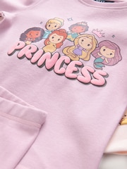 Mauve/Cream Disney Princess Snuggle Pyjamas 2 Pack (9mths-10yrs) - Image 4 of 5