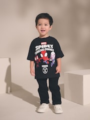 Schwarz - Kurzarm-T-Shirt mit Spider-Man-Motiv aus 100 % Baumwolle (3M.–8J.) - Bild 2 von 7
