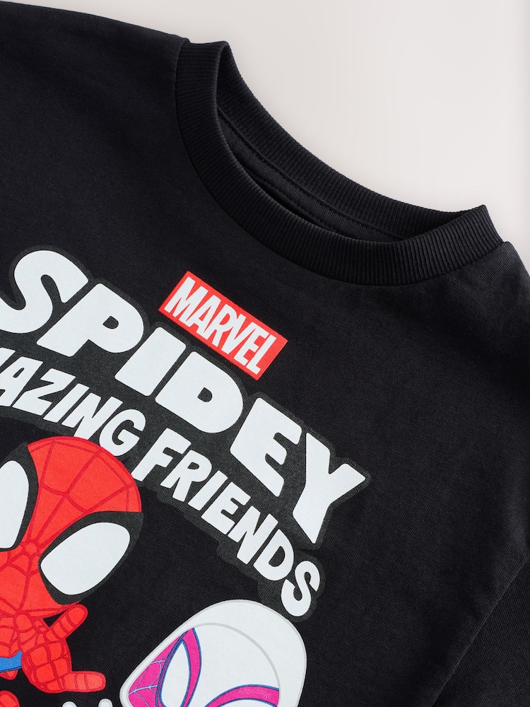 Black Spider-Man Short Sleeve 100% Cotton T-Shirt (3mths-8yrs) - Image 6 of 7