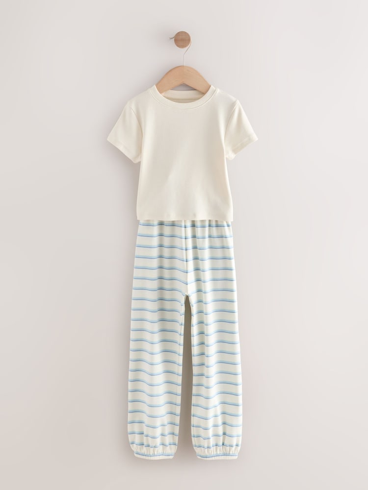 Blue/Neutral Stripe Bear Joggers Pyjamas Set 3 Pack (3-16yrs) - Image 2 of 8 Blue/Neutral Stripe Bear Joggers Pyjamas Set 3 Pack (3-16yrs) - Image 2 of 8