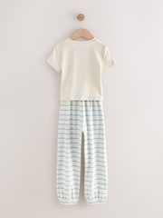 Blue/Neutral Stripe Bear Joggers Pyjamas Set 3 Pack (3-16yrs) - Image 3 of 8