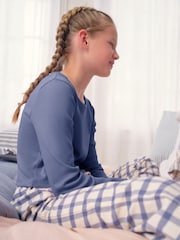 Blue/Neutral Woven Pyjama Bottoms 2 Pack (3-16yrs) - Image 4 of 5