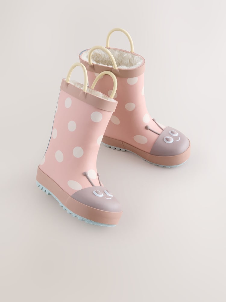 Pink Ladybird Handle Wellies - Image 1 of 5
