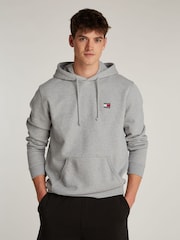 Tommy Jeans Grey Regular Badge 100% Cotton Hoodie - Image 1 of 6