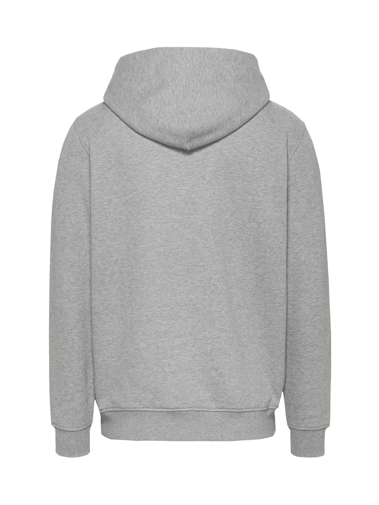 Tommy Jeans Grey Regular Badge 100% Cotton Hoodie - Image 6 of 6