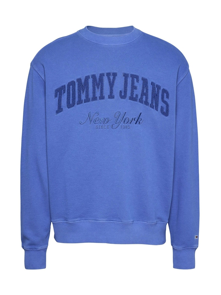 Tommy Jeans Blue Vintage Varsity 100% Cotton Sweatshirt - Image 1 of 3