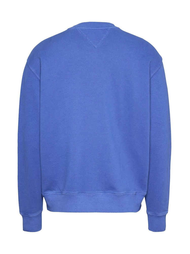 Tommy Jeans Blue Vintage Varsity 100% Cotton Sweatshirt - Image 2 of 3