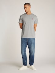 Tommy Jeans Grey Regular Fit Badge 100% Cotton T-Shirt - Image 4 of 4