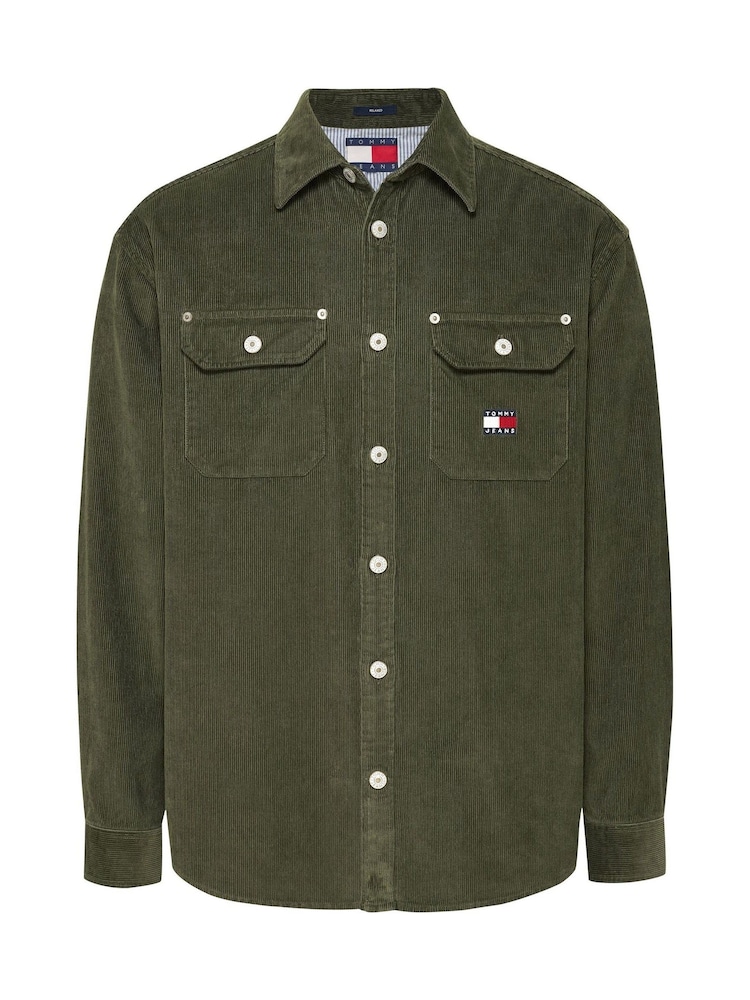 Tommy Jeans Green Corduroy 100% Cotton Shirt - Image 1 of 3