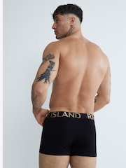 River Island Black Large Metallic Text Trunks 4 PK - Image 2 of 2