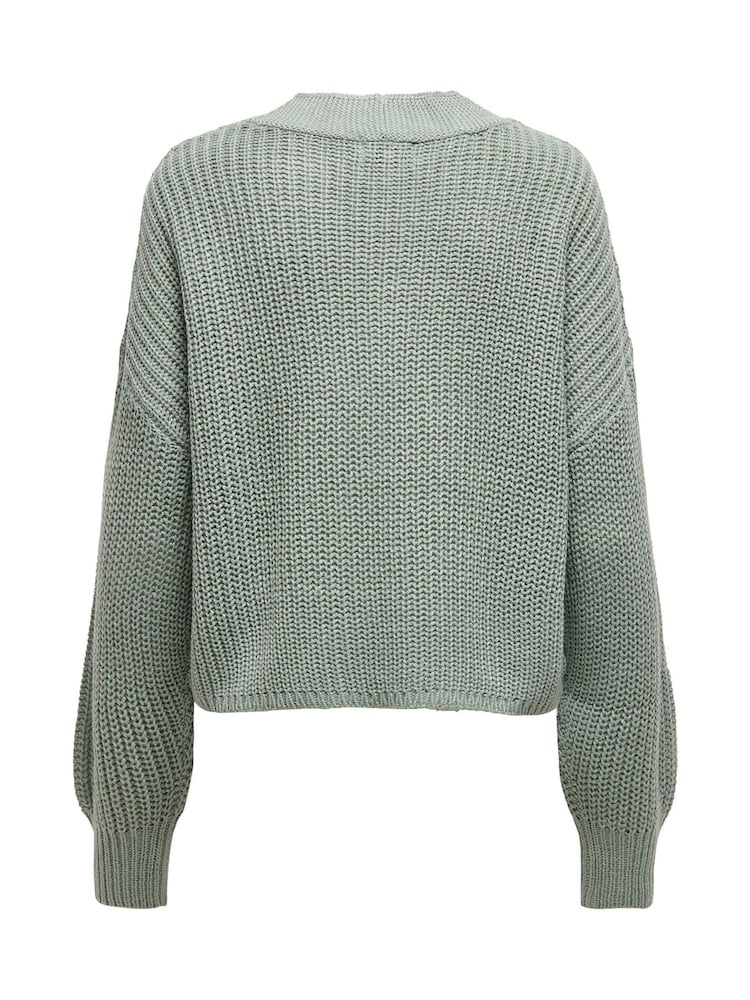 Зеленый - ONLY Button Down Ribbed Knitted Cardigan - Изображение 6 из 6