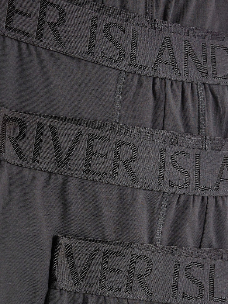 River Island Grey Jacquard Trunks 4 Packs - Image 2 of 4