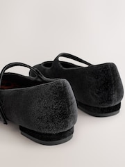 Black Velvet Heeled Mary Jane Shoes - Image 5 of 6
