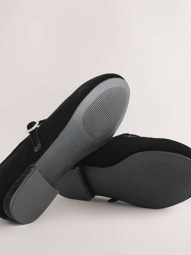 Black Velvet Heeled Mary Jane Shoes - Image 6 of 6