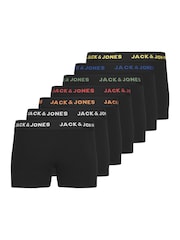 JACK & JONES Junior Logo Black Boxers 7 Pack - Image 1 of 7