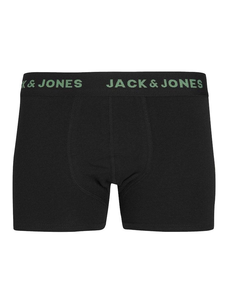 JACK & JONES Junior Logo Black Boxers 7 Pack - Image 4 of 7