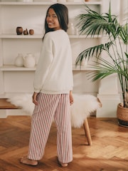 Cream/Red Bow Santa Sweatshirt Pyjamas (2-16yrs) - Image 2 of 7