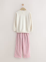 Cream/Red Bow Santa Sweatshirt Pyjamas (2-16yrs) - Image 5 of 7