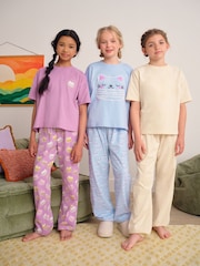 Blue/Pink Cataroon - Pyjamas mit Jogginghosen 3er-Pack (3–16 J.) - Bild 1 von 17