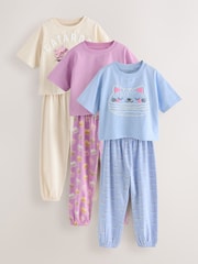 Blue/Pink Cataroon - Pyjamas mit Jogginghosen 3er-Pack (3–16 J.) - Bild 5 von 17