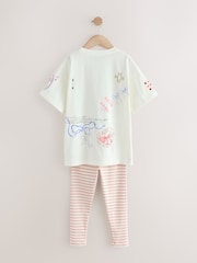 Pink/Blue Bow Print Legging Pyjamas 3 Pack (3-16yrs) - Image 7 of 12