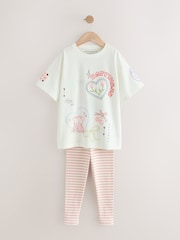 Pink/Blue Bow Print Legging Pyjamas 3 Pack (3-16yrs) - Image 8 of 12