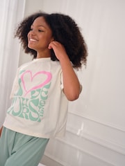 Green/Pink Love Slogan Jogger Pyjamas 3 Pack (3-16yrs) - Image 5 of 12