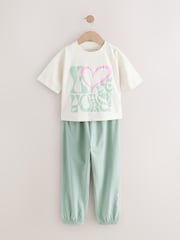 Green/Pink Love Slogan Jogger Pyjamas 3 Pack (3-16yrs) - Image 7 of 12