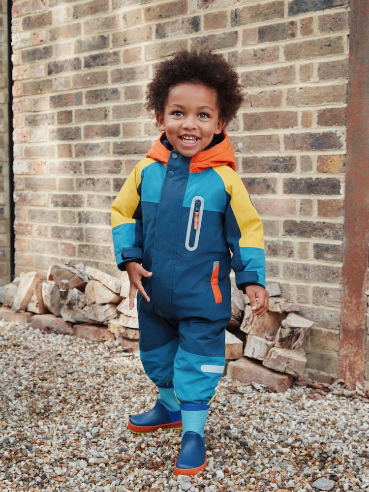 Navy Colourblock Waterproof Snowsuit (3mths-7yrs) - Image 1 of 5