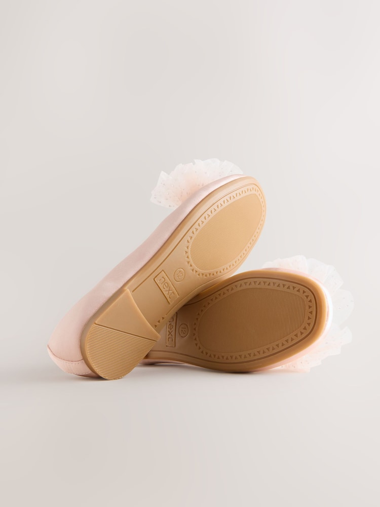 Pink Bow Satin Ballet Shoes - Image 5 of 5