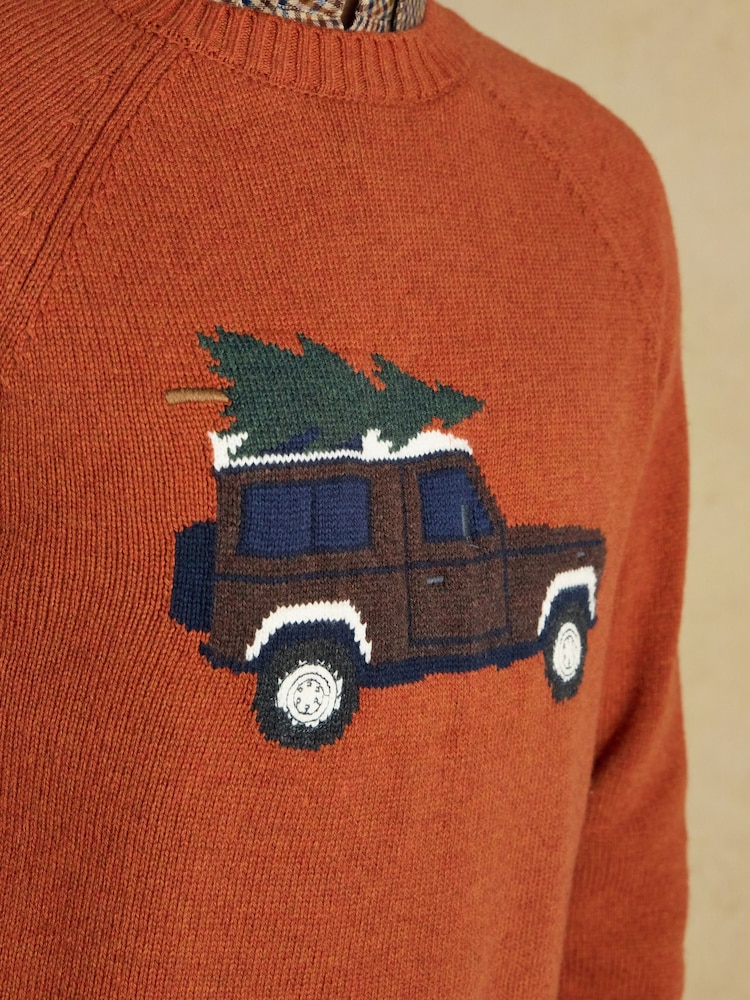 Buy Offroad Orange Crew Neck Christmas Jumper from the Next UK